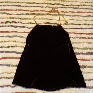 Chocolate brown velvet halter top